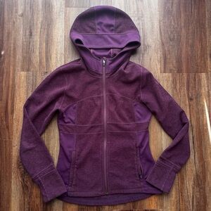 prAna Full Zip Hoodie Sz:M Purple Fleece Athletic Activewear Yoga Outdoor Jacket